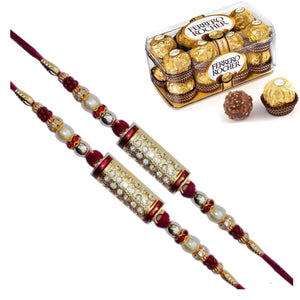 2 Rakhi - Fancy Rakhi With Ferrero Rocher Box