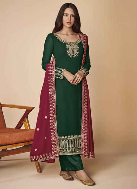 Green Georgette Festival Wear Embroidery Work Palazzo Suit