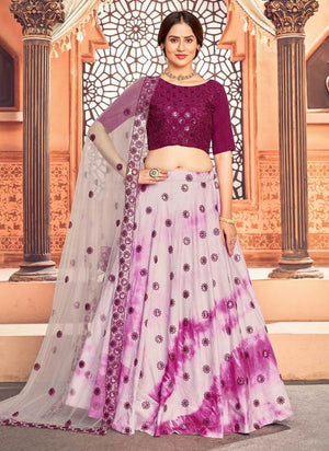 Light Pink Cotton Festival Wear Sequins Work Lehenga Choli