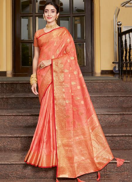 Light Pink Silk Festival Wear Weaving Saree