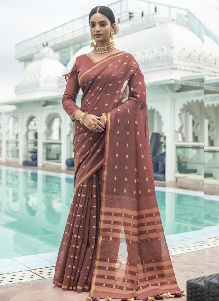 Pink Cotton Traditional Wear Weaving Saree