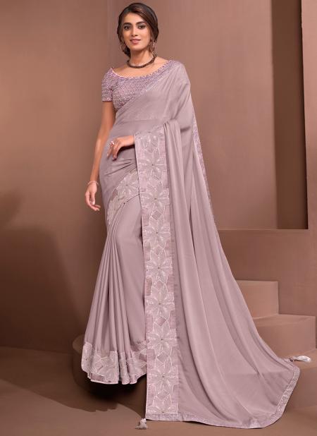 Pink Silk georgette Party Wear Sequins Work Saree