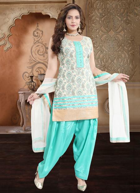 Pista Green Banglori Silk Traditional Wear Chikan Work Readymade Patiala Suit