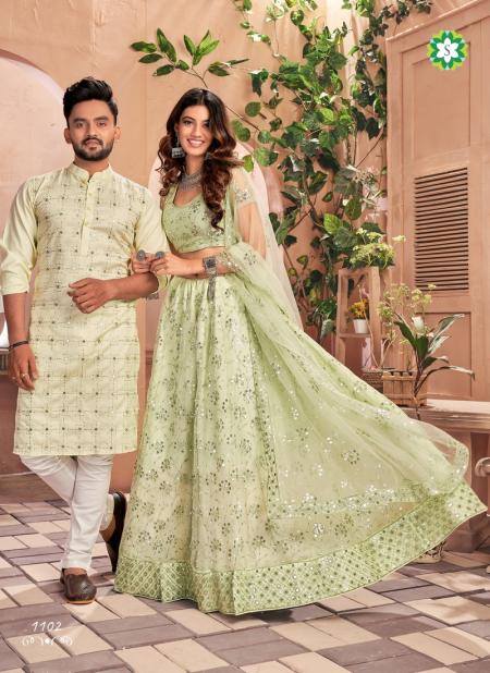 Pista Green Net Wedding Wear Sequins Work Lehenga Choli