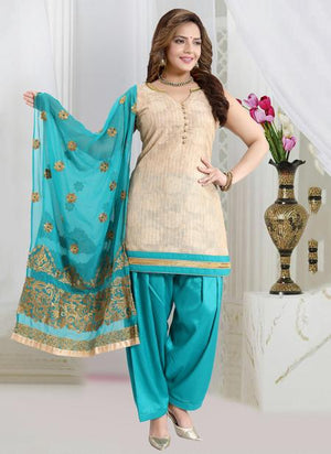 Rama Banglori Silk Traditional Wear Resham Work Readymade Patiala Suit