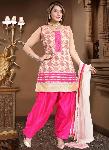 Rani Banglori Silk Traditional Wear Chikan Work Readymade Patiala Suit
