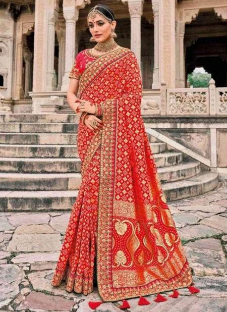 Red Pure Silk Reception Wear Weaving Saree