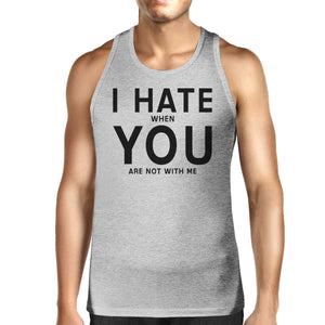 Men's Tank Tops - I Hate You Mens Cotton Tank Top Funny Graphic Tanks Cute Typography