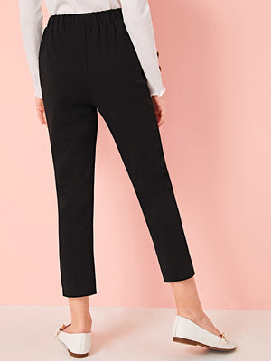 Girls Elastic Waist Split Hem Pants