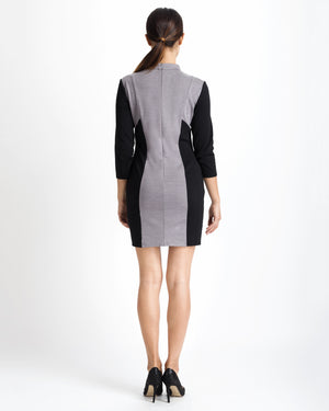 Grey Color Block Work Dress