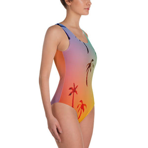 FYC Swim One-Piece Rainbow Palm Swimsuit