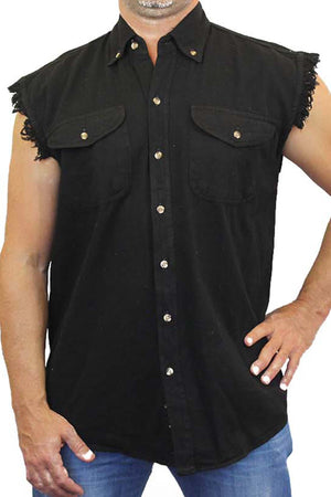 Men's Sleeveless Denim Shirt American Dream Made in the USA Biker