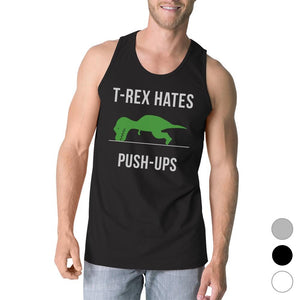 Graphic Tank Tops - T-Rex Push Ups Mens Sleeveless Tee Shirt Cotton Made Tank Top Gift