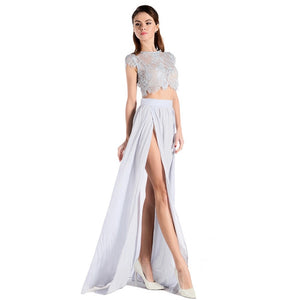 Women Dresses - Two Piece Maxi Dress