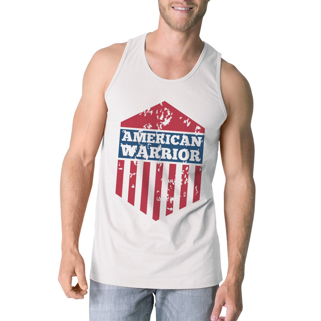Graphic Tank Tops - American Warrior White Crewneck Graphic Tanks For Men Gift For Him