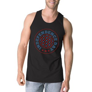 Men's Tank Tops - Independence Day Mens Black Crewneck Cotton Graphic Tanks For Him