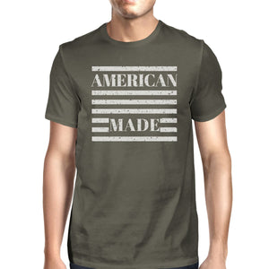 American Made Mens Dark Grey T Shirt Vintage Printing Graphic Shirt