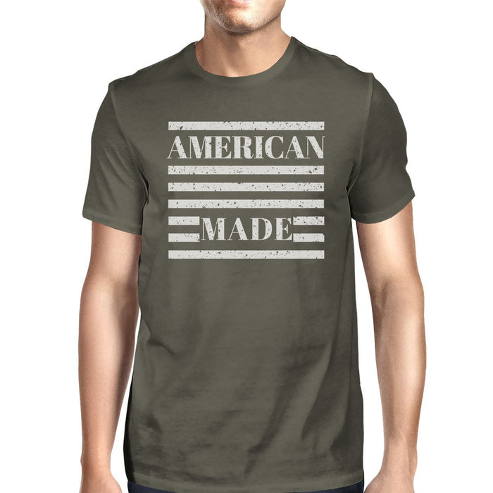 American Made Mens Dark Grey T Shirt Vintage Printing Graphic Shirt