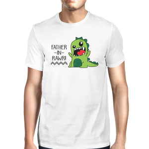 Father-In-Rawr Mens White Short Sleeve Shirt Humorous Gifts For Dad