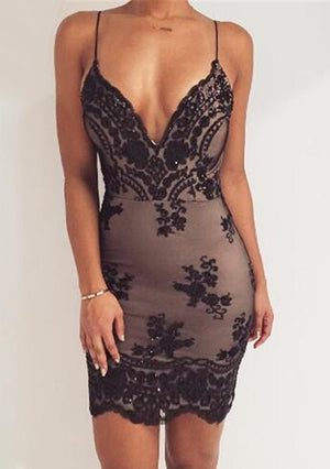 Sexy Club Outfits Sequins Summer Dress Women Mini Black Bodycon Party Dress Vintage Woman Sukienki Dresses Vestidos Clothes