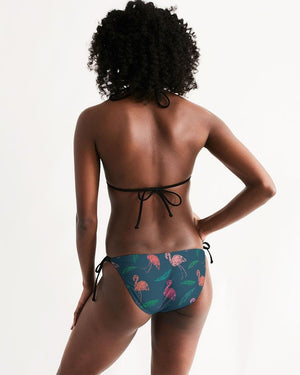 Find Your Coast Women's Flamingo City Padded Triangle String Bikini UPF 50