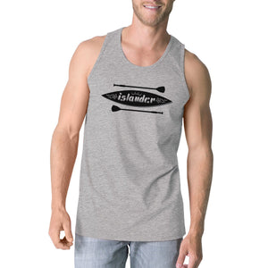 Men's Tank Tops - Islander Paddle Board Mens Grey Tanks Crewneck Line Summer Tanks