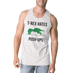 Graphic Tank Tops - T-Rex Push Ups Mens Sleeveless Tee Shirt Cotton Made Tank Top Gift