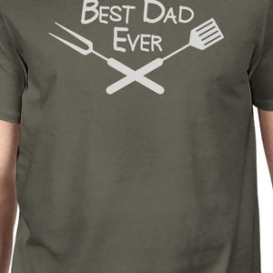 Best Bbq Dad Mens Dark Grey Round Neck Tee Fathers Day T-shirt