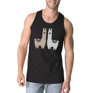 Graphic Tank Tops - Llama Pattern Mens Funny Gym Workout Tank Top Funny Gift For Him
