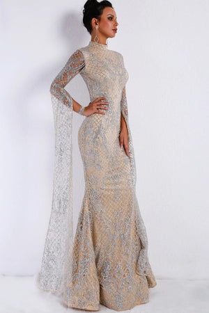 Women High Neck Evening Gown