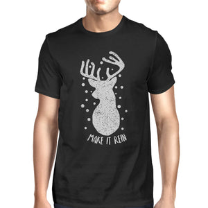 Make It Rein Vintage Reindeer Mens Black Shirt