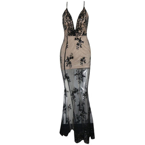Black See Thru Sequin Gown