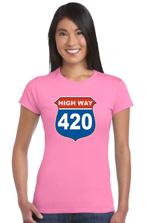 Women's Juniors T Shirt Highway 420
