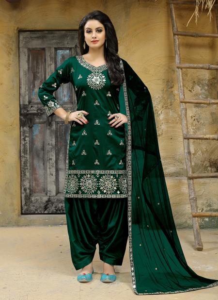 Green Tapeta Silk Party Wear Embroidery Work Salwar Suit
