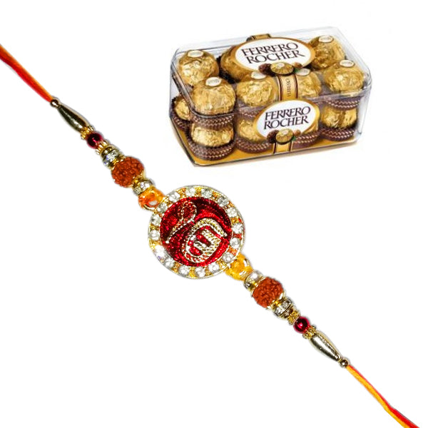 1 Rakhi - Ek Omkar Auspicious Rakhi With Chocolates Or Indian Sweets