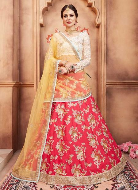 Pink Tapeta Silk Reception Wear Sequins Work Lehenga Choli